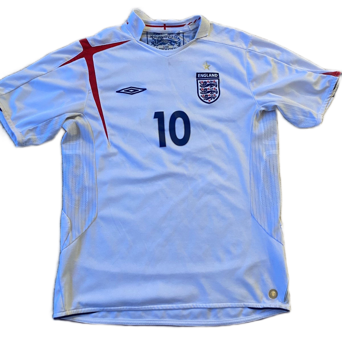 ウェア England national football team #10 Owen England 2005/07 Home Owen #10 (Good) L – Vintage Soccer Detroit